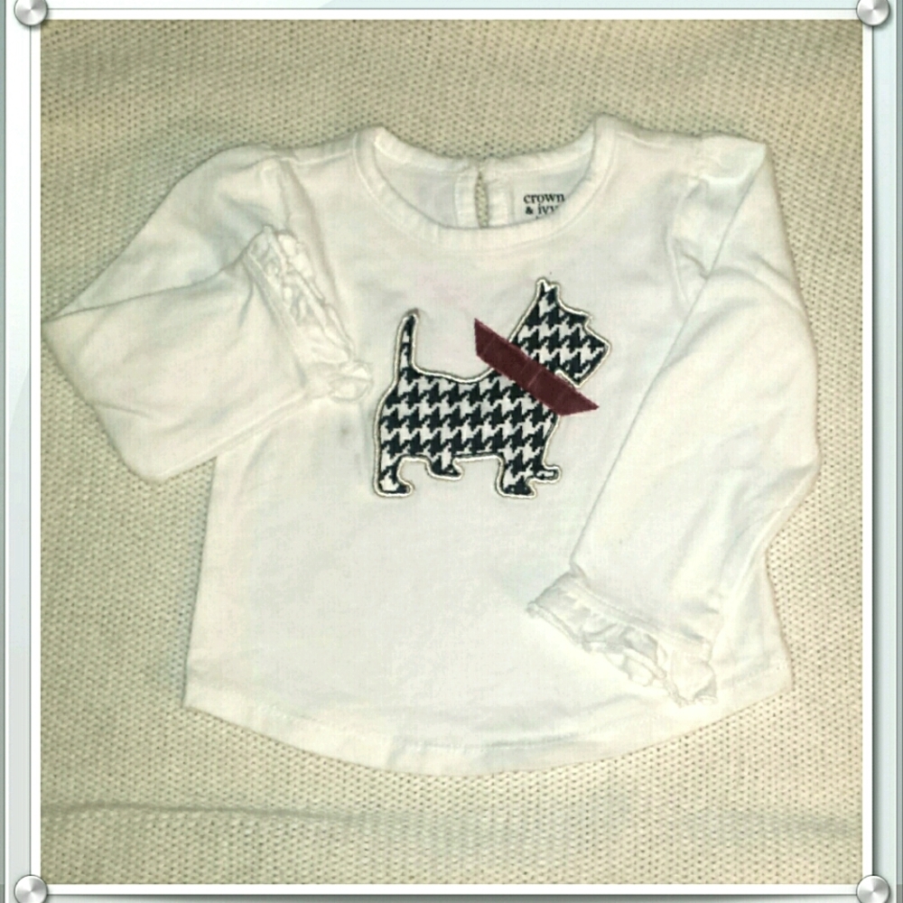 Crown & Ivy baby Scottie Dog Houndstooth Christmas